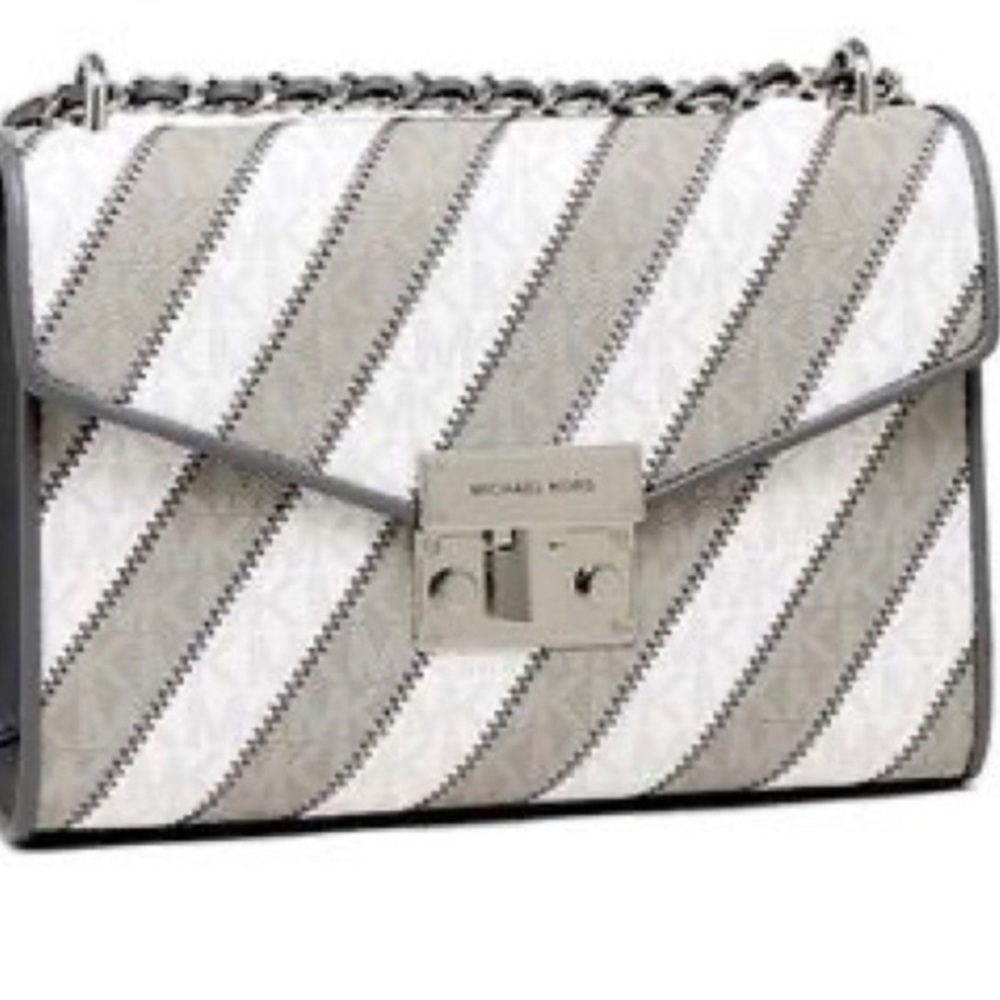 Michael Kors PRL Grey Multi MD Flap Shoulder